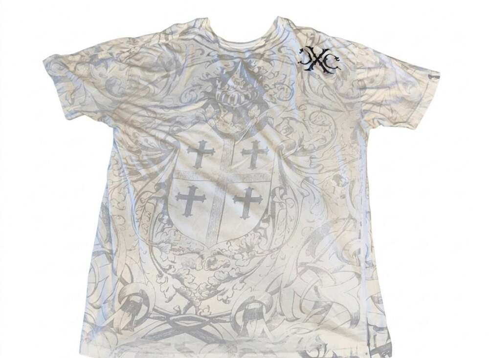 Xtreme Couture Y2K All-Over Print Shield Lions T-Shirt Size 2XL